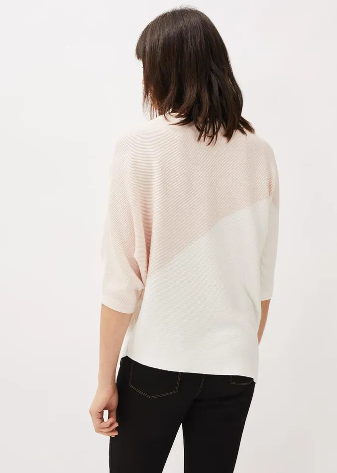 Bethanie Colourblock Ribbed Asymmetric Hem Jumper Pale Pink Women Phase Eight Knitwear