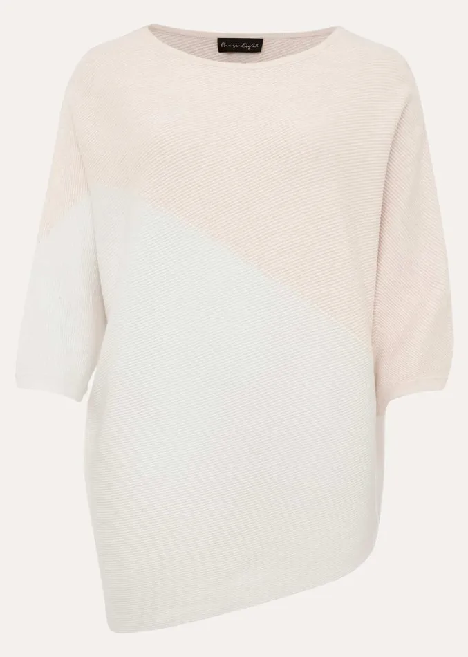 Bethanie Colourblock Ribbed Asymmetric Hem Jumper Pale Pink Women Phase Eight Knitwear