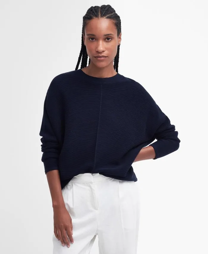 Bickland Crew Neck Jumper Apricot Crush Women Barbour Jumpers