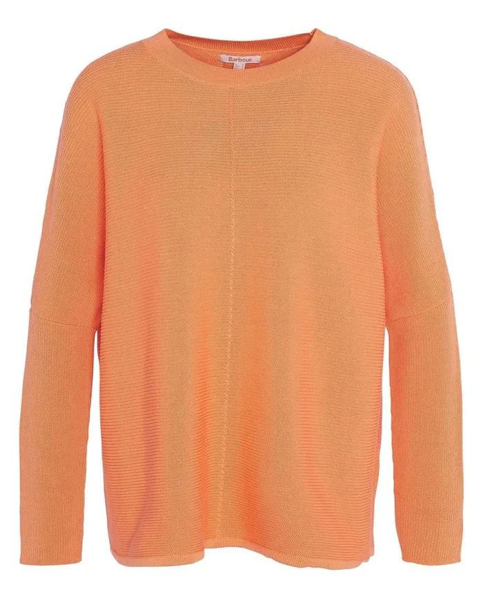 Bickland Crew Neck Jumper Apricot Crush Women Barbour Jumpers