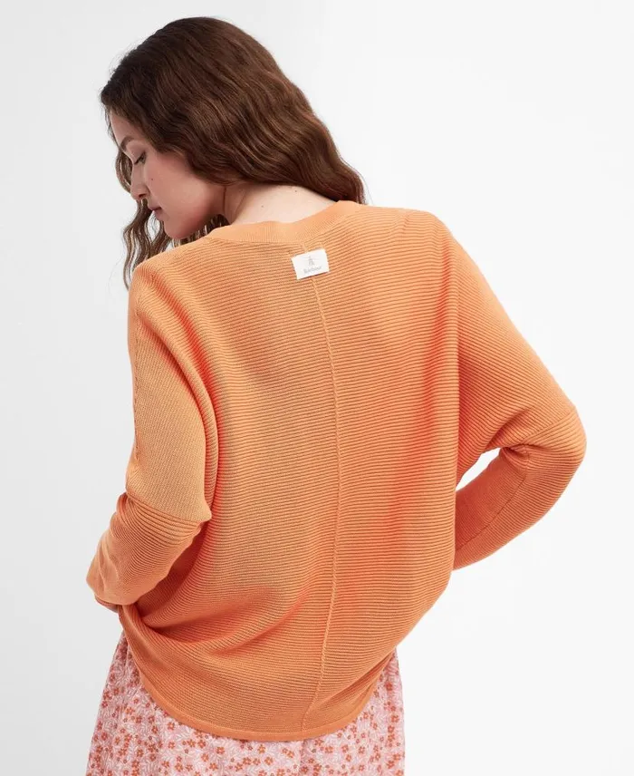 Bickland Crew Neck Jumper Apricot Crush Women Barbour Jumpers