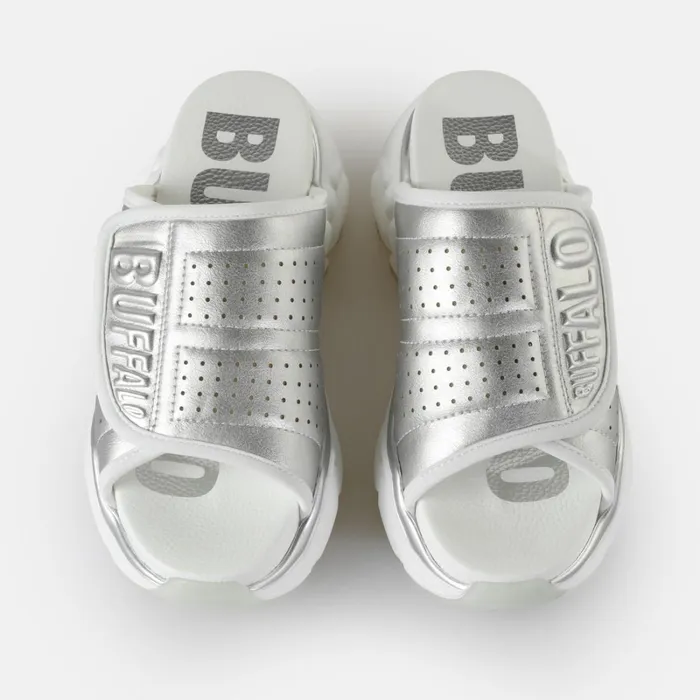 Binary Pool Silver Buffalo Sandals and Slides Binary Pool Silver Buffalo Sandals and Slides