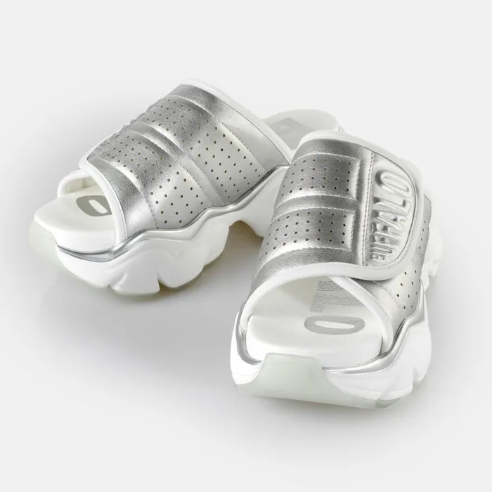 Binary Pool Silver Buffalo Sandals and Slides Binary Pool Silver Buffalo Sandals and Slides