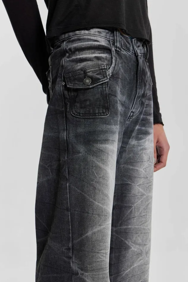 Black Crease Blaze Jean Black Men Jaded London Jeans