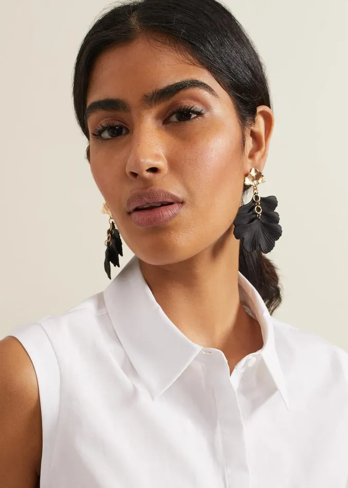 Black Statement Shell Drop Earrings Black Women Phase Eight Jewellery