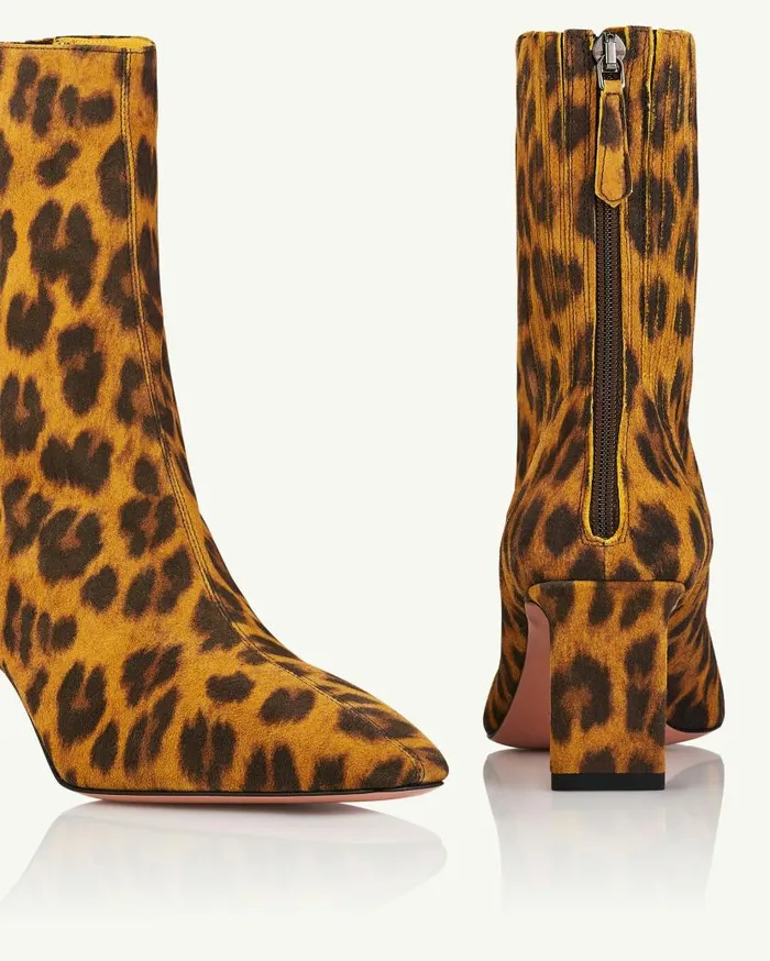 Blade Bootie 65 Leopard Women Aquazzura Booties Blade Bootie 65 Leopard Women Aquazzura Booties