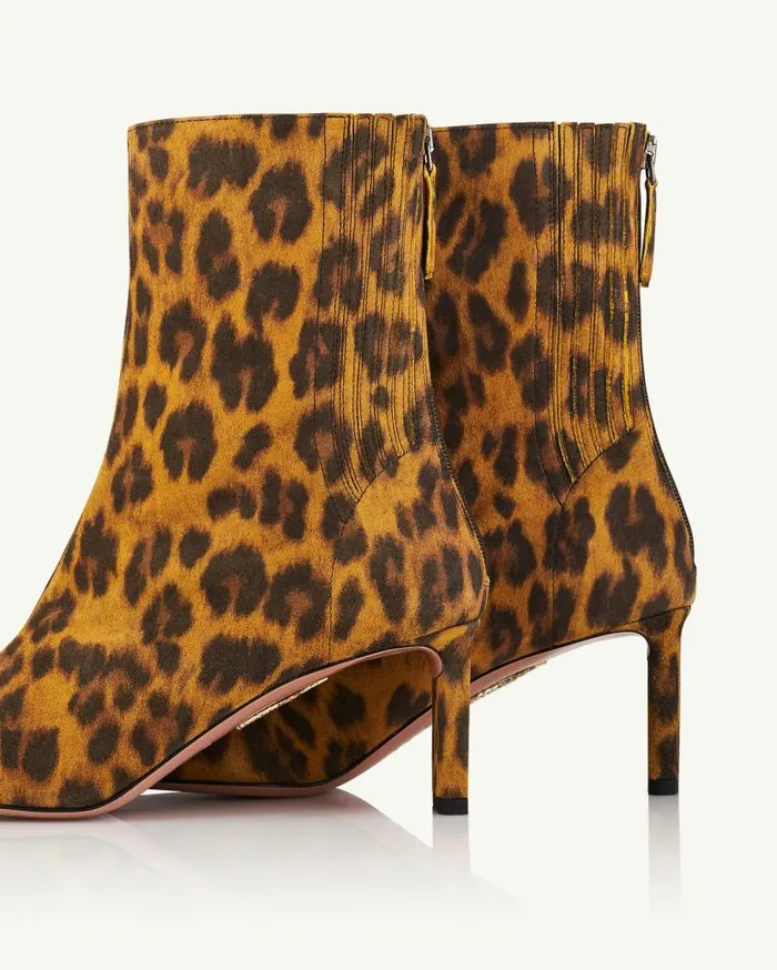 Blade Bootie 65 Leopard Women Aquazzura Booties Blade Bootie 65 Leopard Women Aquazzura Booties