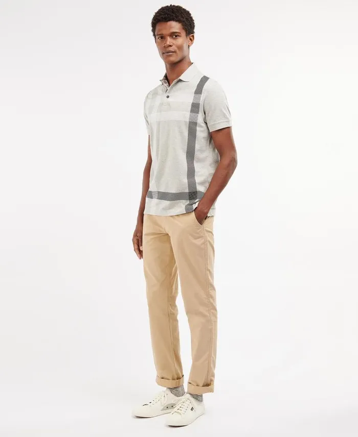 Blaine Tartan Polo Shirt Burnt Olive Men Barbour Polo Shirts