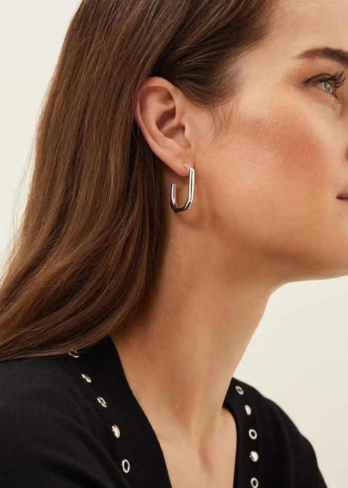 Blakeley Silver Plated Hoop Earrings Silver Women Phase Eight Jewellery