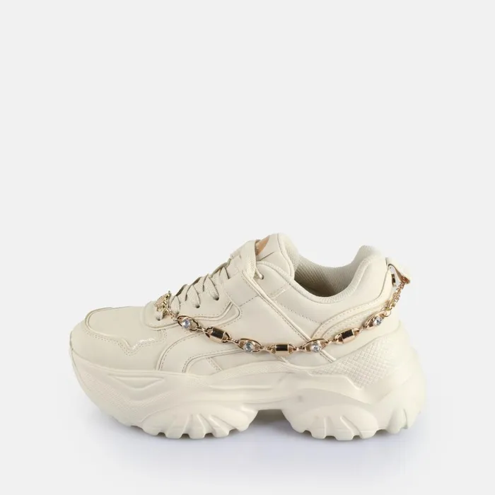 Bliss Chain Cream Gold Buffalo Vegan Shoes