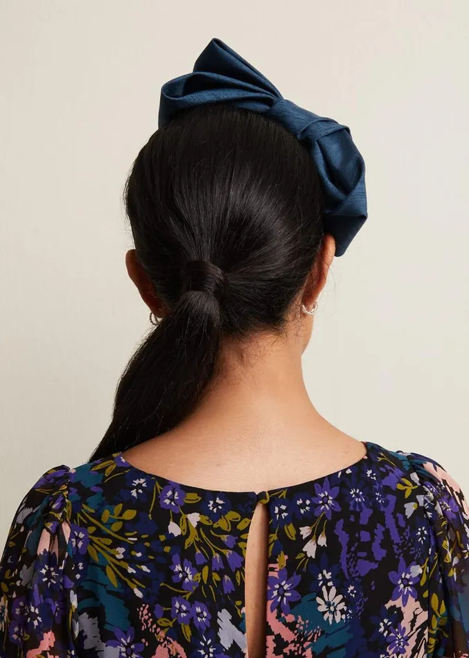 Blue Silk Bow Headband Teal Women Phase Eight Fascinators and Hats