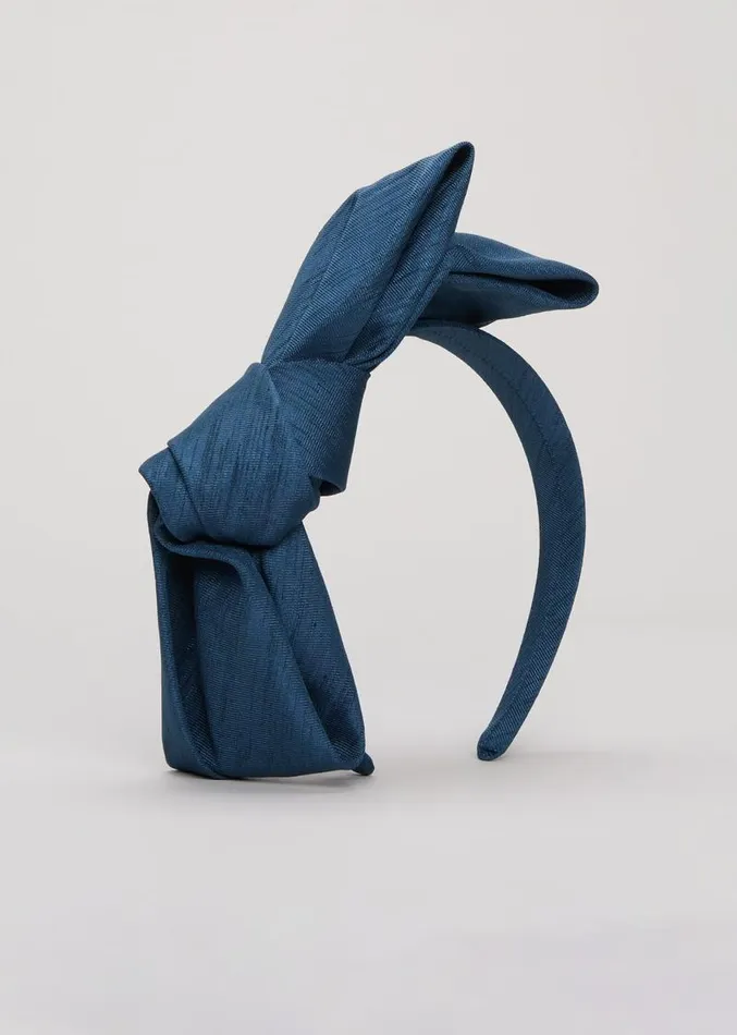 Blue Silk Bow Headband Teal Women Phase Eight Fascinators and Hats