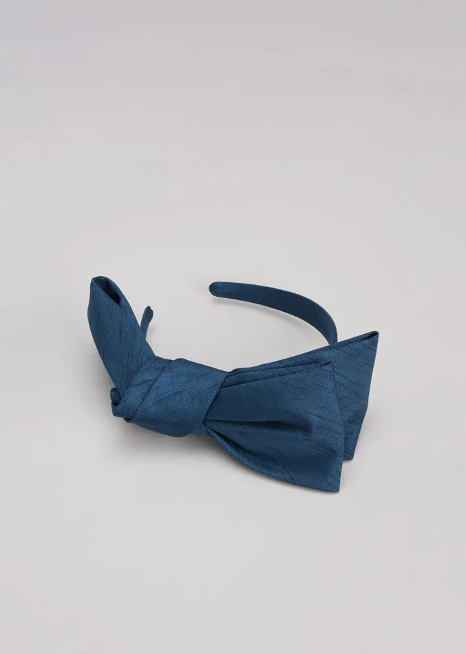 Blue Silk Bow Headband Teal Women Phase Eight Fascinators and Hats