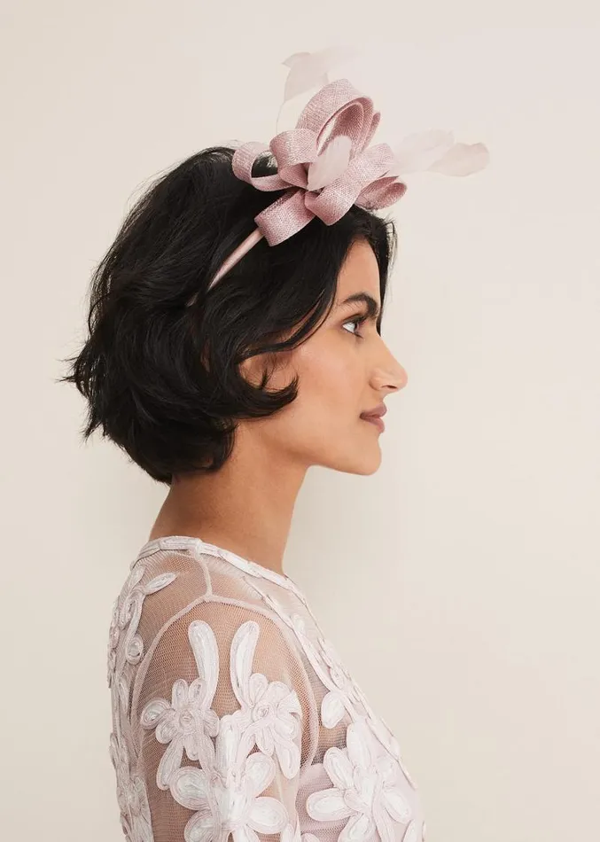 Blush Pink Bow Headband Antique Rose Women Phase Eight Headbands