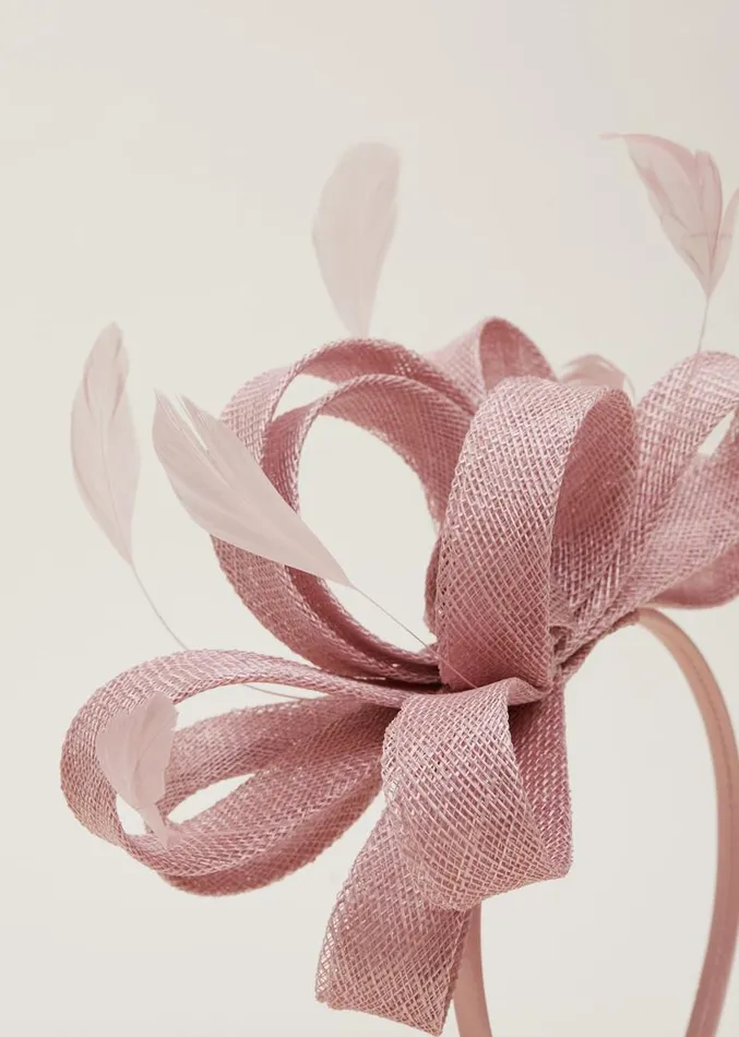 Blush Pink Bow Headband Antique Rose Women Phase Eight Headbands
