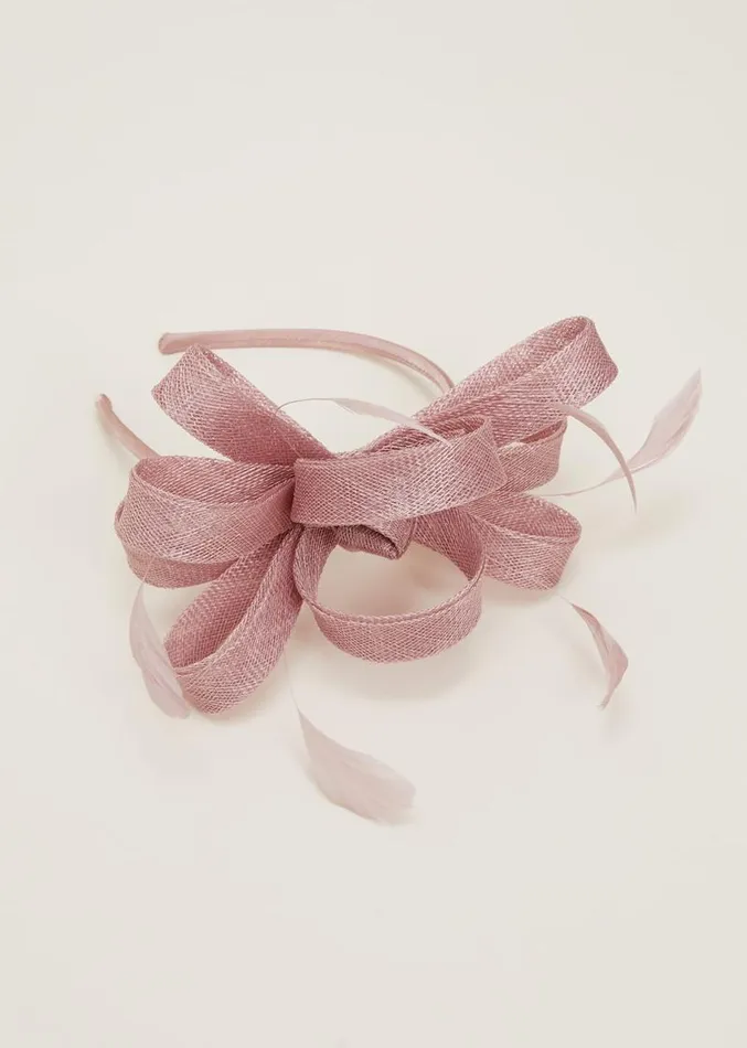 Blush Pink Bow Headband Antique Rose Women Phase Eight Headbands