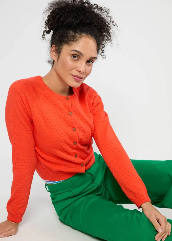 Blutsgeschwister Cardigan Sweet Knit Red Women Cardigans