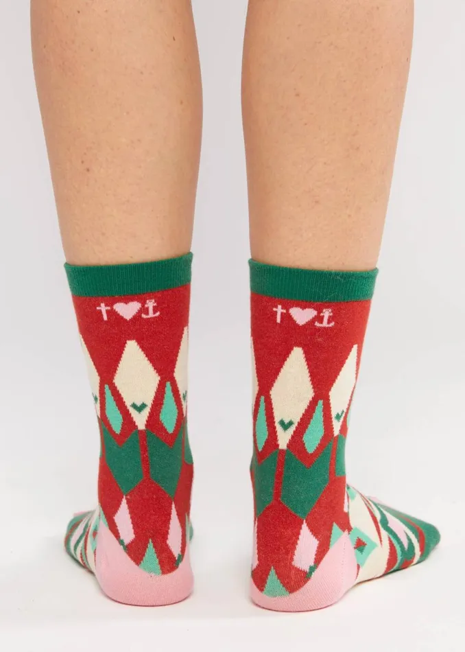 Blutsgeschwister Cotton Socks Sensational Steps Red Women Other Accessoires