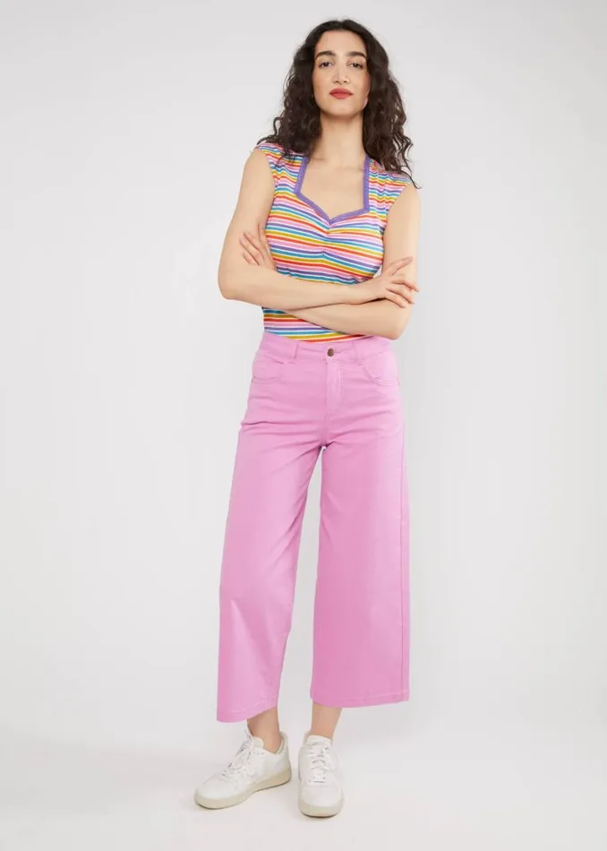 Blutsgeschwister Culottes High Waist Culotte Pink Women Trousers