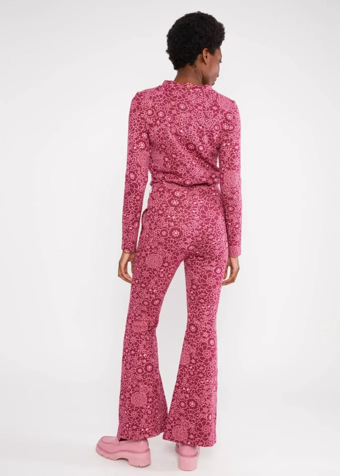 Blutsgeschwister Flares On A Winters Day Flared Pink Women Trousers