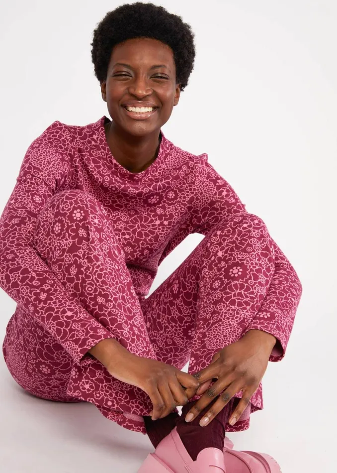 Blutsgeschwister Flares On A Winters Day Flared Pink Women Trousers