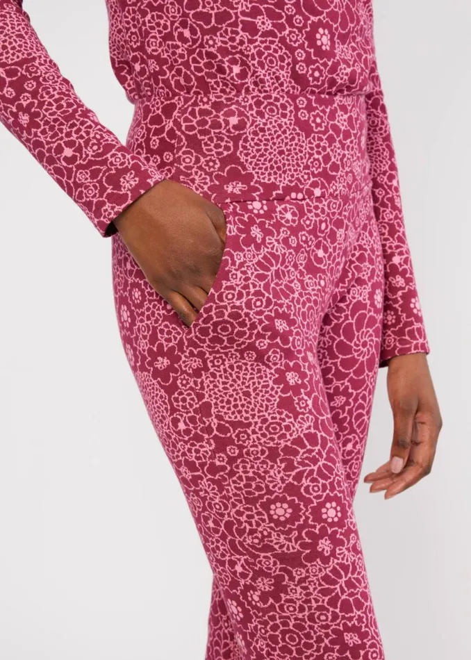 Blutsgeschwister Flares On A Winters Day Flared Pink Women Trousers
