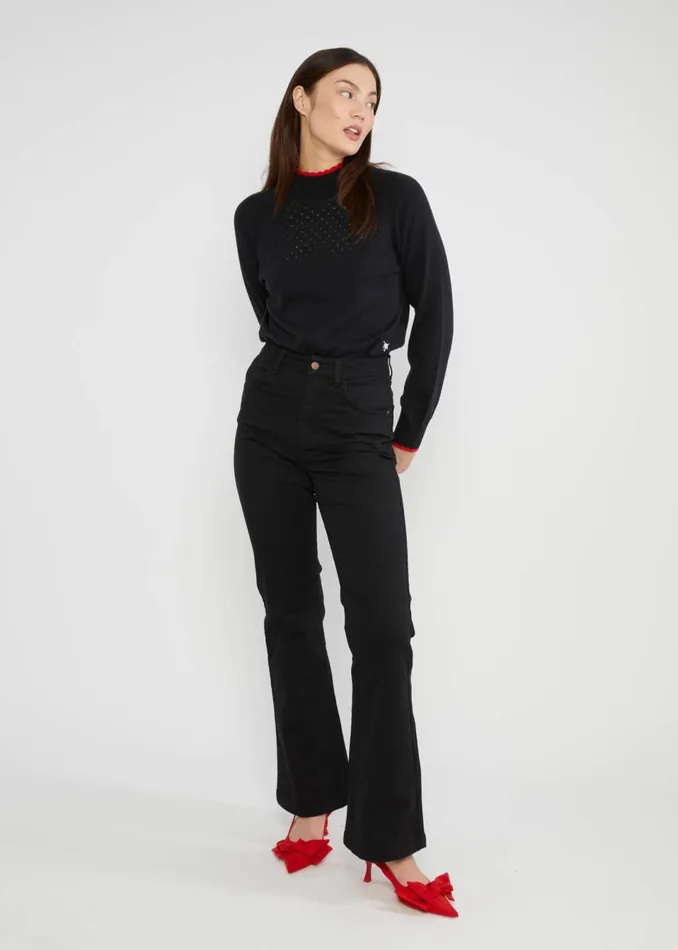 Blutsgeschwister Flares Yes We Flare Black Women Trousers