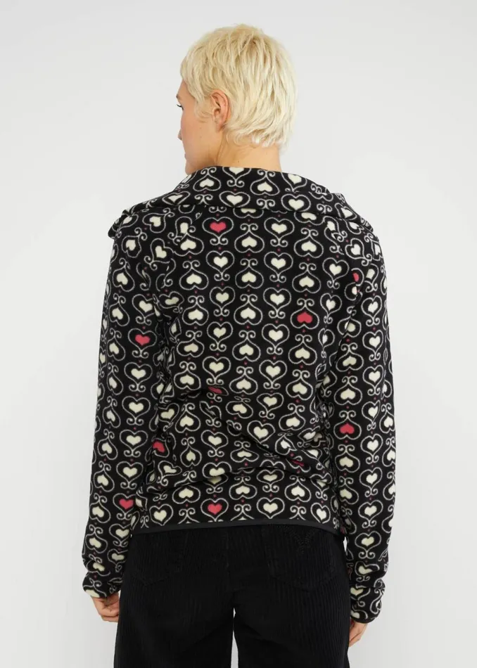 Blutsgeschwister Fleece Jacket Httenzauber Black Women Jackets and Coats
