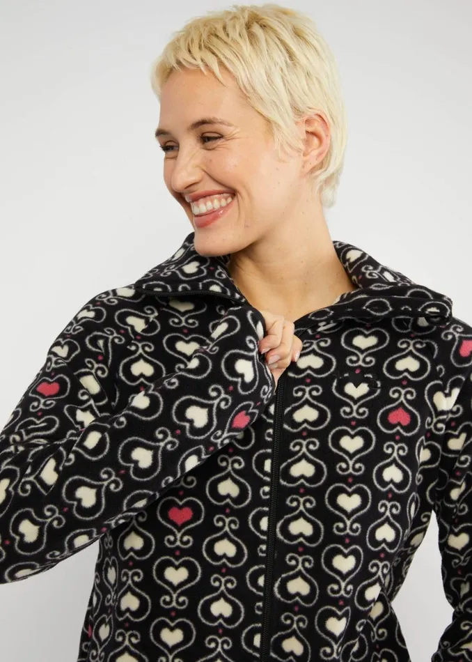 Blutsgeschwister Fleece Jacket Httenzauber Black Women Jackets and Coats