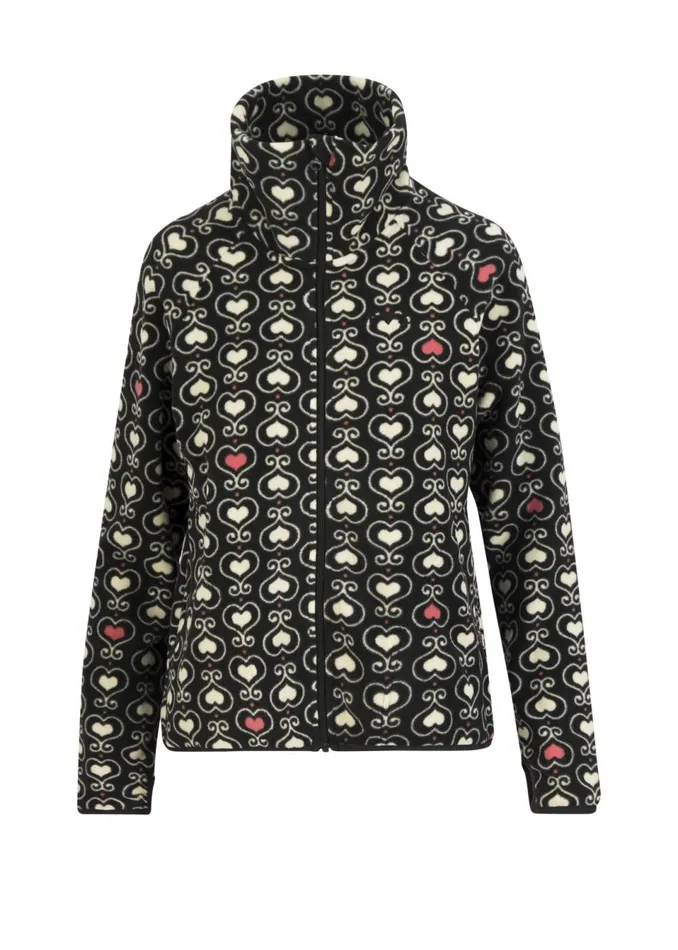 Blutsgeschwister Fleece Jacket Httenzauber Black Women Jackets and Coats