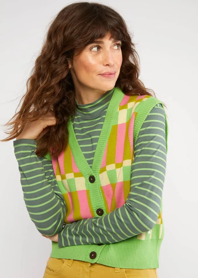 Blutsgeschwister Gilet Storyteller Vest Green Women Cardigans