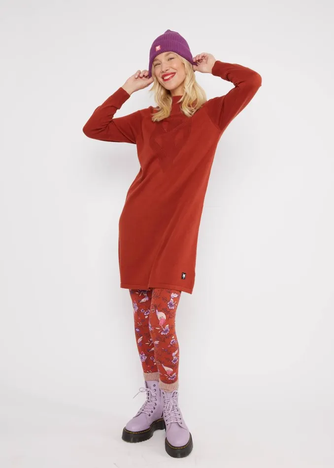 Blutsgeschwister Jumper Dress Braided And Easy Brown Women Dresses