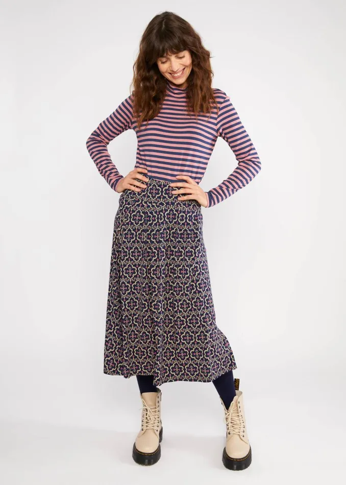 Blutsgeschwister Midi Skirt Sing And Swing Blue Women Skirts