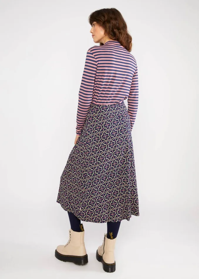 Blutsgeschwister Midi Skirt Sing And Swing Blue Women Skirts