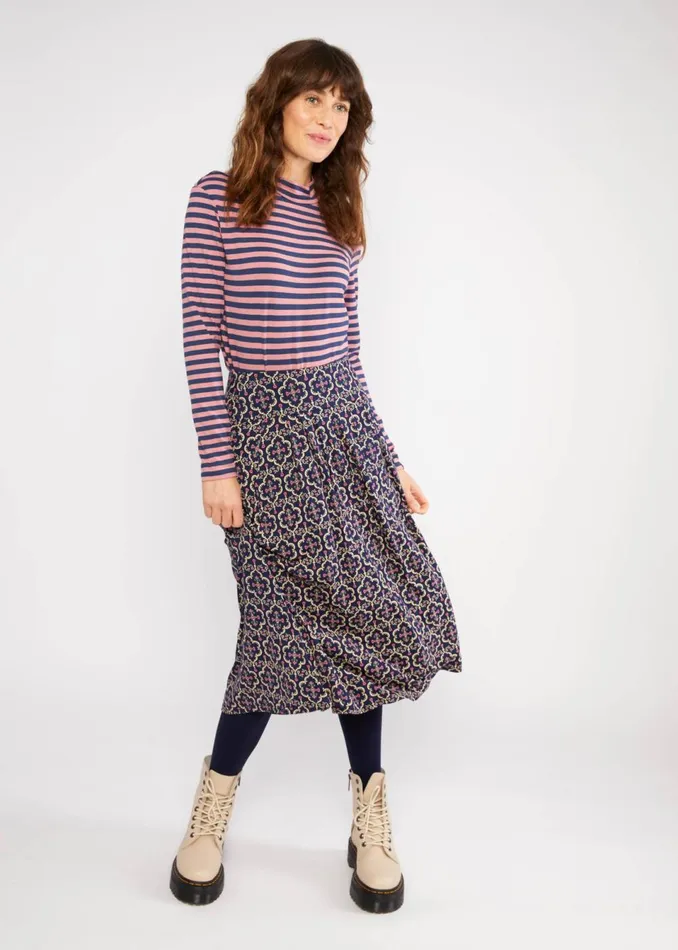 Blutsgeschwister Midi Skirt Sing And Swing Blue Women Skirts