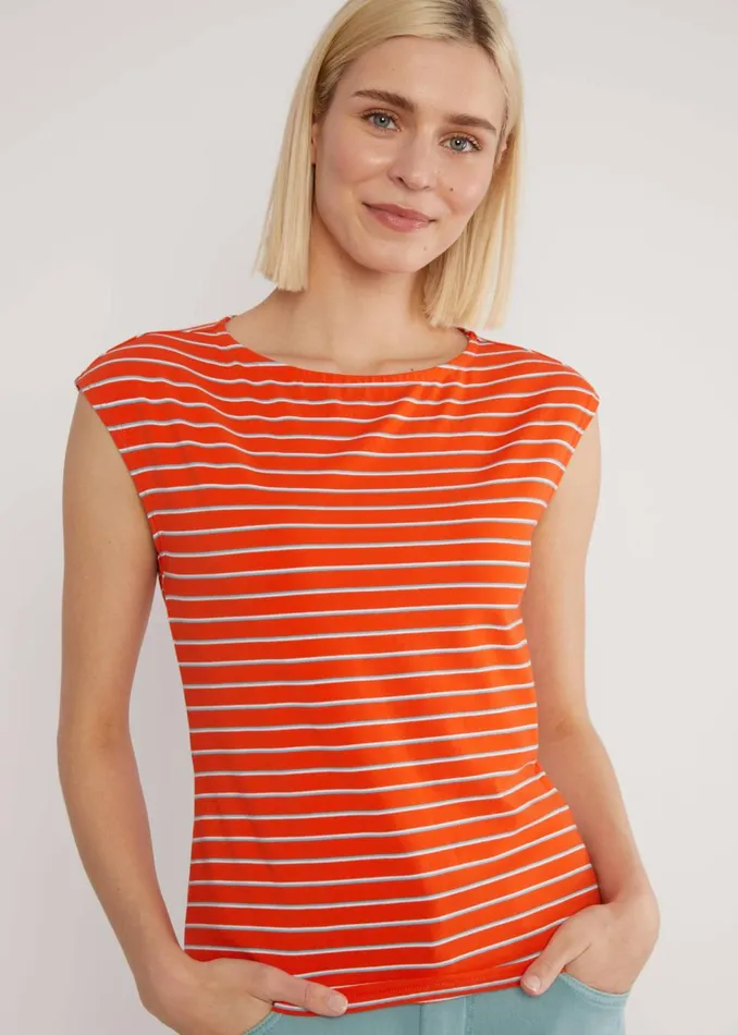 Blutsgeschwister Sleeveless Top Boxy Babe Orange Women Tops