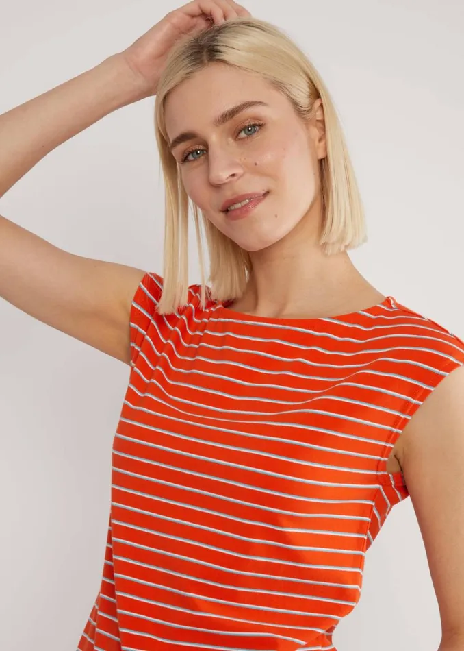 Blutsgeschwister Sleeveless Top Boxy Babe Orange Women Tops