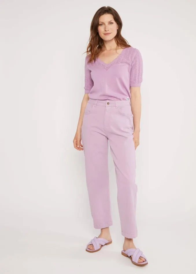 Blutsgeschwister Trousers High Waist Olotte Remade Purple Women Trousers
