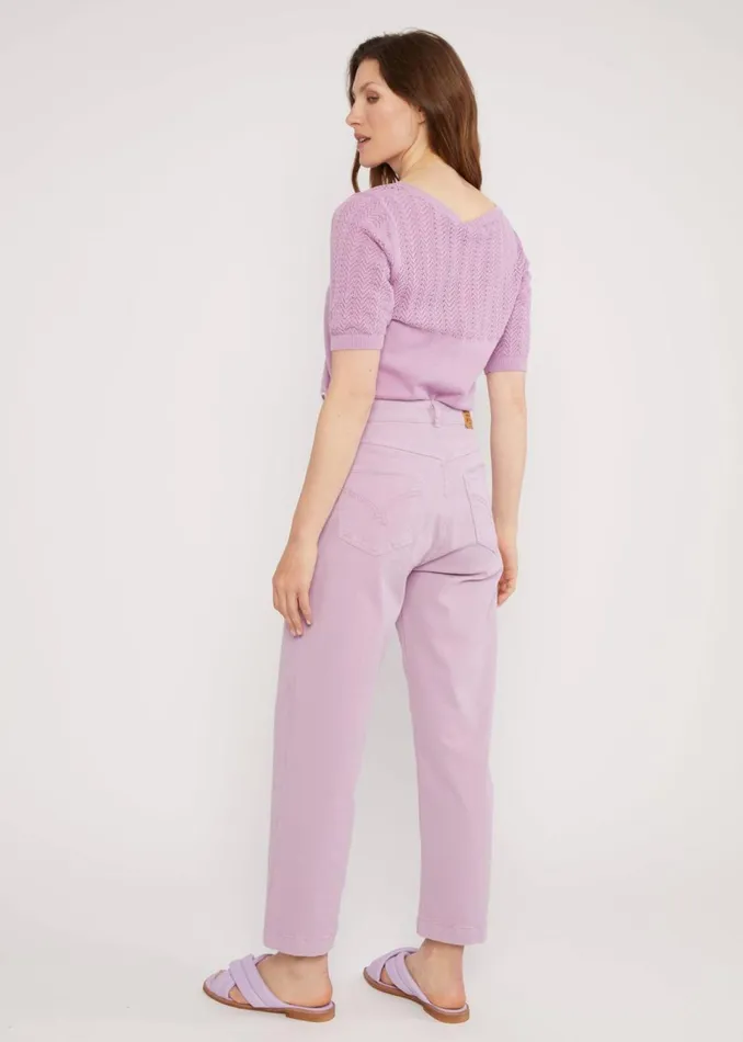 Blutsgeschwister Trousers High Waist Olotte Remade Purple Women Trousers