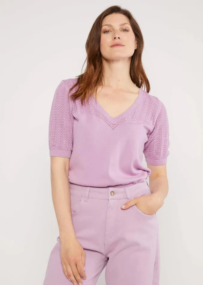 Blutsgeschwister Trousers High Waist Olotte Remade Purple Women Trousers