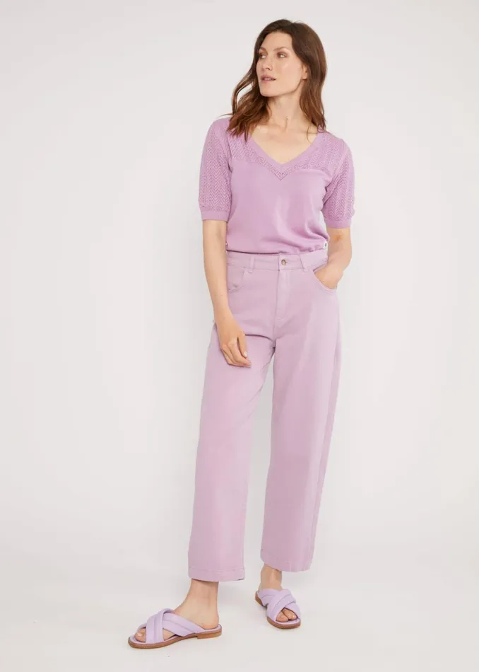 Blutsgeschwister Trousers High Waist Olotte Remade Purple Women Trousers