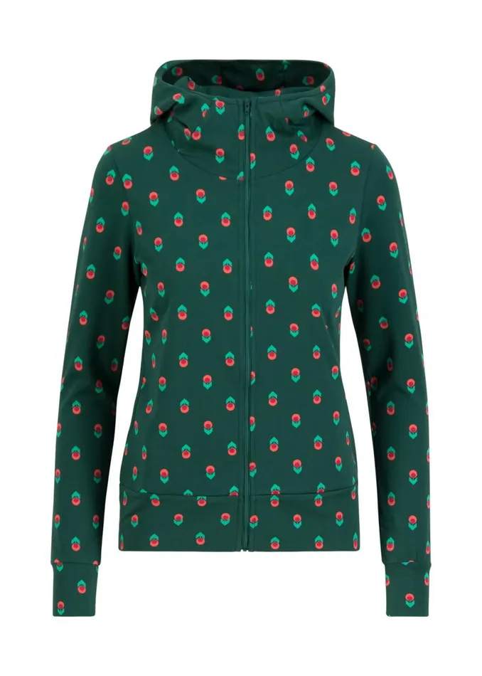 Blutsgeschwister ZipUp Hoodie Scuba Duba Zip Up Green Women Sweatshirts and Hoodies
