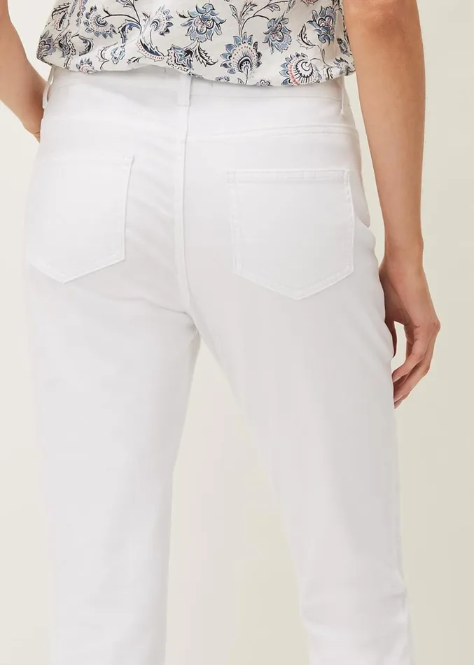 Bobbie Skinny Button Hem Jean White Women Phase Eight Trousers