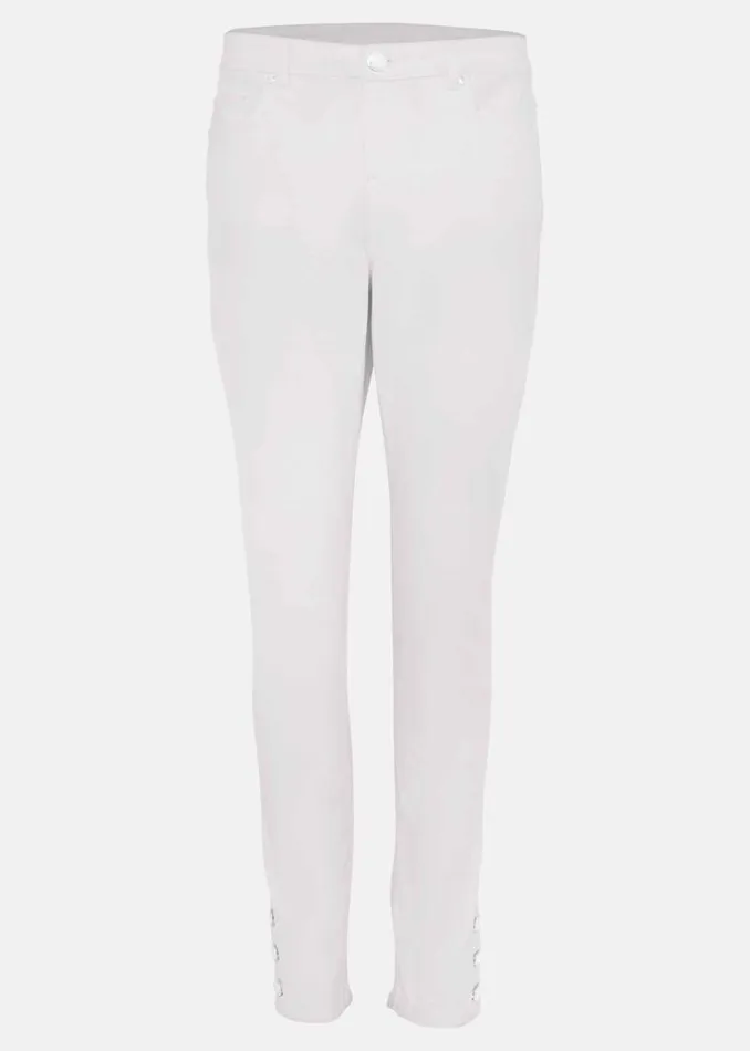 Bobbie Skinny Button Hem Jean White Women Phase Eight Trousers