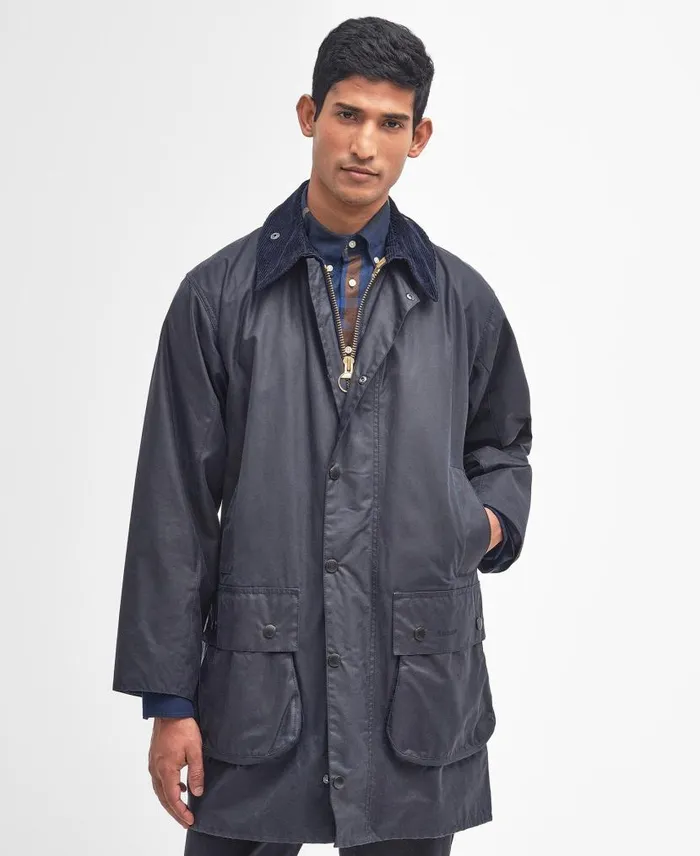 Borderu00ae Wax Jacket Navy Men Barbour Waxed Jackets
