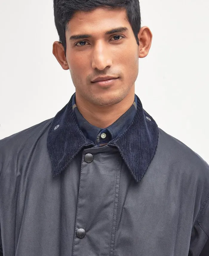 Borderu00ae Wax Jacket Navy Men Barbour Waxed Jackets
