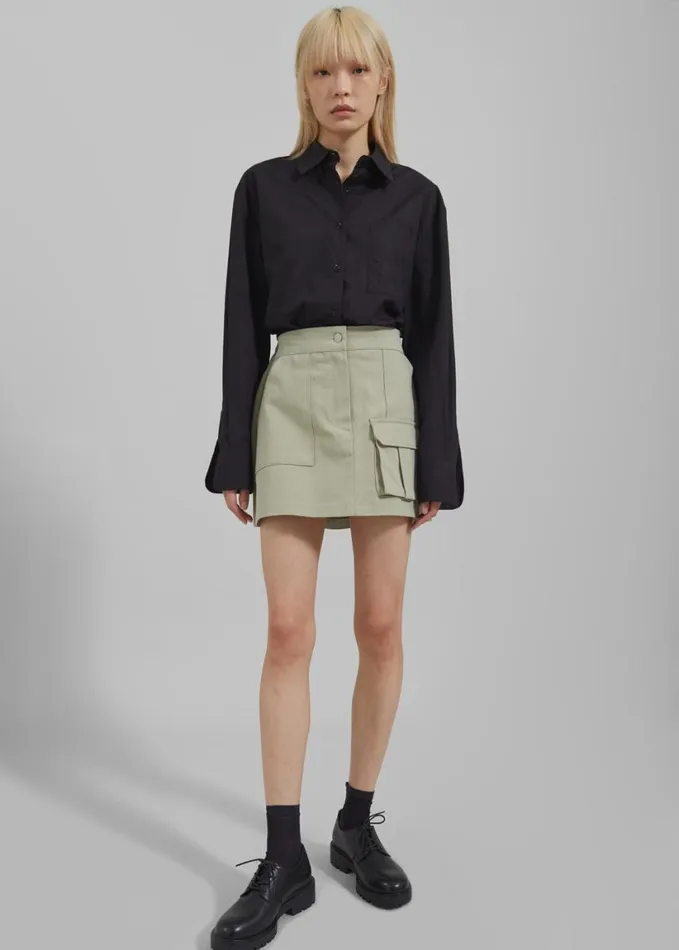 Bottoms Women The Frankie Shop Malia Cargo Mini Skirt 8211 Khaki