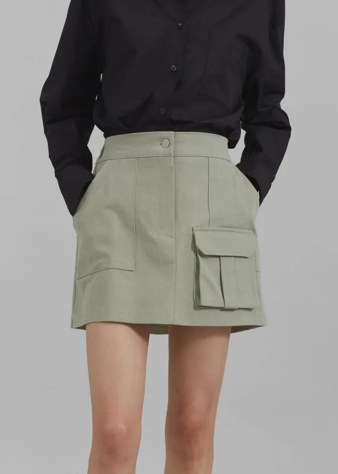 Bottoms Women The Frankie Shop Malia Cargo Mini Skirt 8211 Khaki