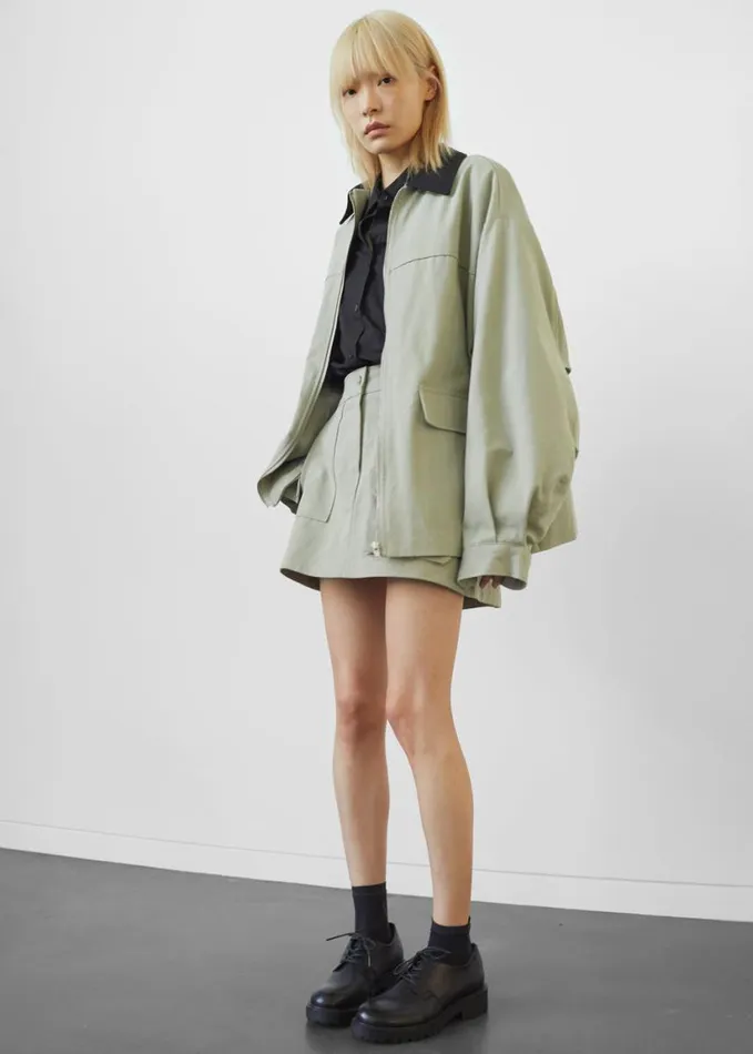Bottoms Women The Frankie Shop Malia Cargo Mini Skirt 8211 Khaki