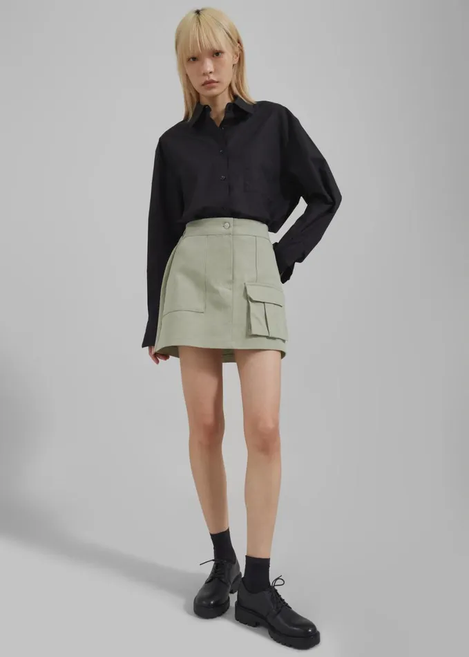 Bottoms Women The Frankie Shop Malia Cargo Mini Skirt 8211 Khaki